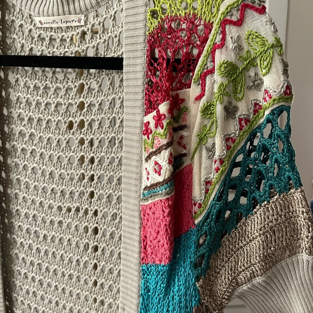Nanette Lepore Multicolor Crochet Cardigan - Picture 2 of 9